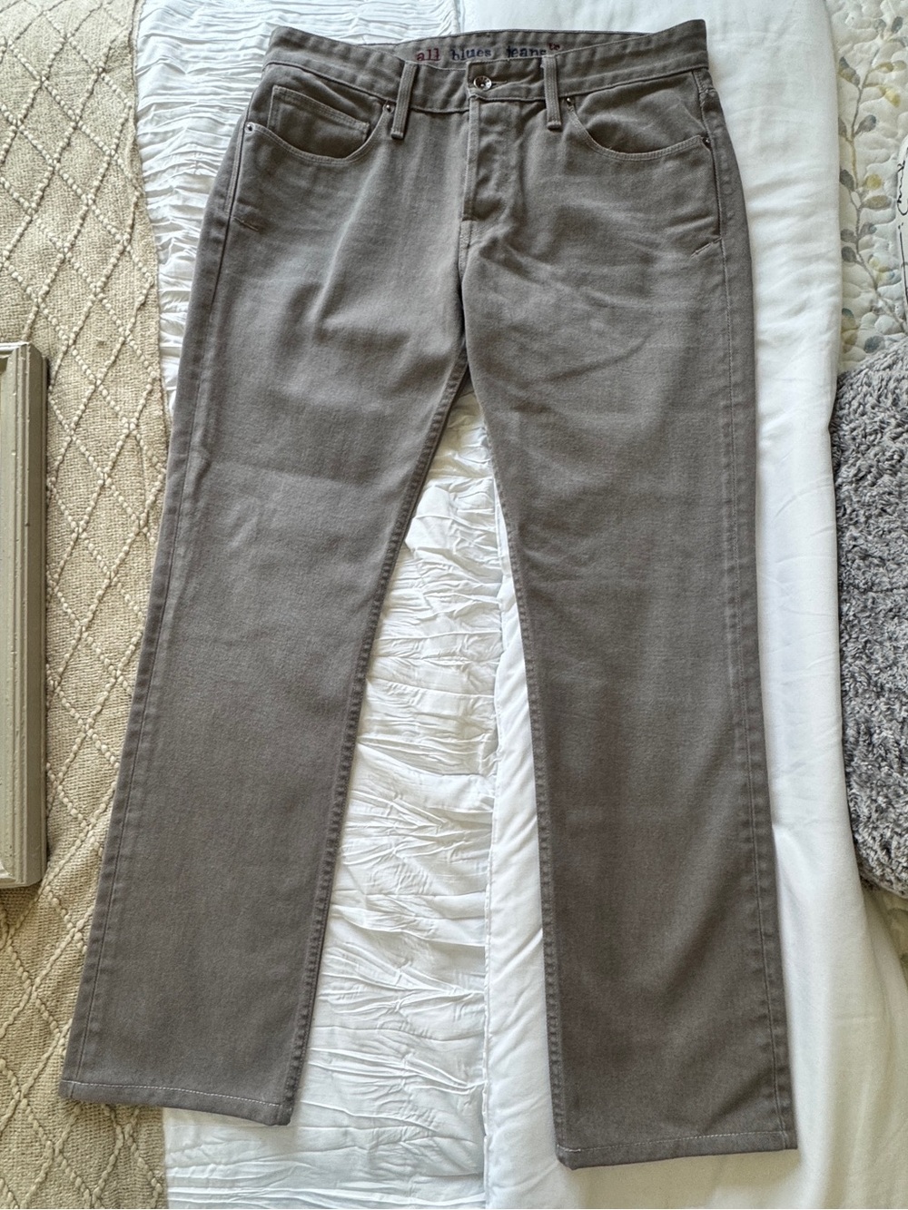 Vintage Straight Leg 32 Bar Blues All Blues Jeans Gray Made in USA